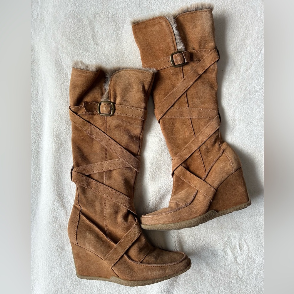 Soho Lab Leather Suede Boots - 8.5